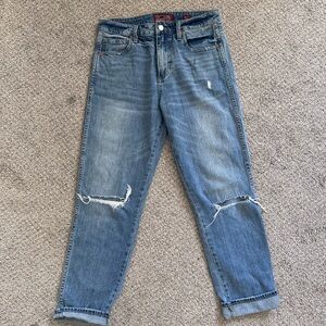 Lightly distressed midrise boyfriend style lucky jeans
